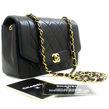 CHANEL Diana Flap Chain Shoulder Bag Black Quilted Lambskin Purse p33 hannari-shop