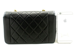 CHANEL Diana Flap Chain Shoulder Bag Black Quilted Lambskin Purse p33 hannari-shop