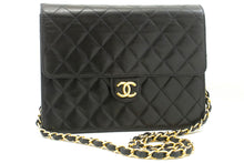 CHANEL Small Chain Shoulder Bag Clutch Black Quilted Flap Lambskin p45 hannari-shop