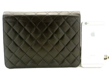 CHANEL Small Chain Shoulder Bag Clutch Black Quilted Flap Lambskin p45 hannari-shop