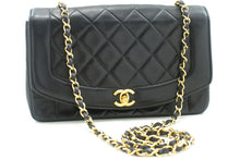 CHANEL Diana Flap Chain Shoulder Bag Black Quilted Lambskin Purse p38 hannari-shop