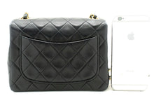 CHANEL Mini Square Small Chain Shoulder Bag Crossbody Black Lamb p40 hannari-shop