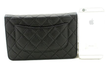 CHANEL Grained Calfskin Wallet On Chain WOC Black Shoulder Bag p63 hannari-shop