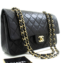 CHANEL Classic Double Flap 10" Chain Shoulder Bag Black Lambskin p50 hannari-shop