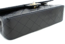 CHANEL Classic Double Flap 10" Chain Shoulder Bag Black Lambskin p97 hannari-shop