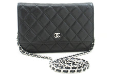 CHANEL Grained Calfskin Wallet On Chain WOC Black Shoulder Bag p60 hannari-shop