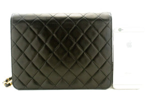 CHANEL Small Chain Shoulder Bag Clutch Black Quilted Flap Lambskin p55 hannari-shop