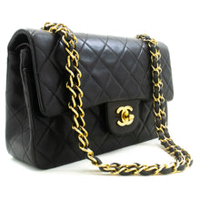 CHANEL Classic Double Flap 9" Chain Shoulder Bag Black Lambskin p54 hannari-shop