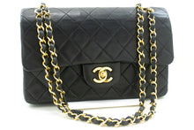 CHANEL Classic Double Flap 9" Chain Shoulder Bag Black Lambskin j19 hannari-shop