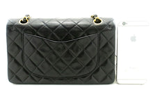 CHANEL Classic Double Flap 9" Chain Shoulder Bag Black Lambskin p51 hannari-shop