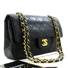 CHANEL Classic Double Flap 9" Chain Shoulder Bag Black Lambskin p48 hannari-shop