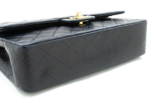 CHANEL Classic Double Flap 10" Chain Shoulder Bag Black Lambskin p62 hannari-shop