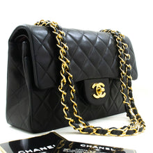 CHANEL Classic Double Flap 9" Chain Shoulder Bag Black Lambskin p68 hannari-shop