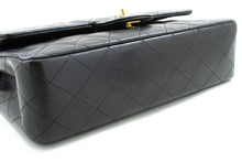 CHANEL Classic Double Flap 10" Chain Shoulder Bag Black Lambskin f91 hannari-shop