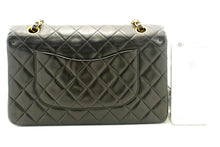 CHANEL Classic Double Flap 10" Chain Shoulder Bag Black Lambskin p64 hannari-shop