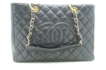 CHANEL Grained Calfskin GST 13" Grand Shopping Tote Shoulder Bag p69 hannari-shop