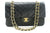 CHANEL Classic Double Flap 10" Chain Shoulder Bag Black Lambskin p76 hannari-shop