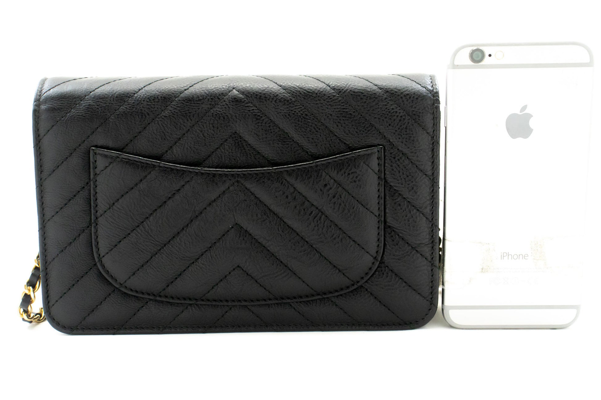 CHANEL V-Stitch kalveskind Wallet On Chain WOC skuldertaske med kæde ab2 hannari-shop