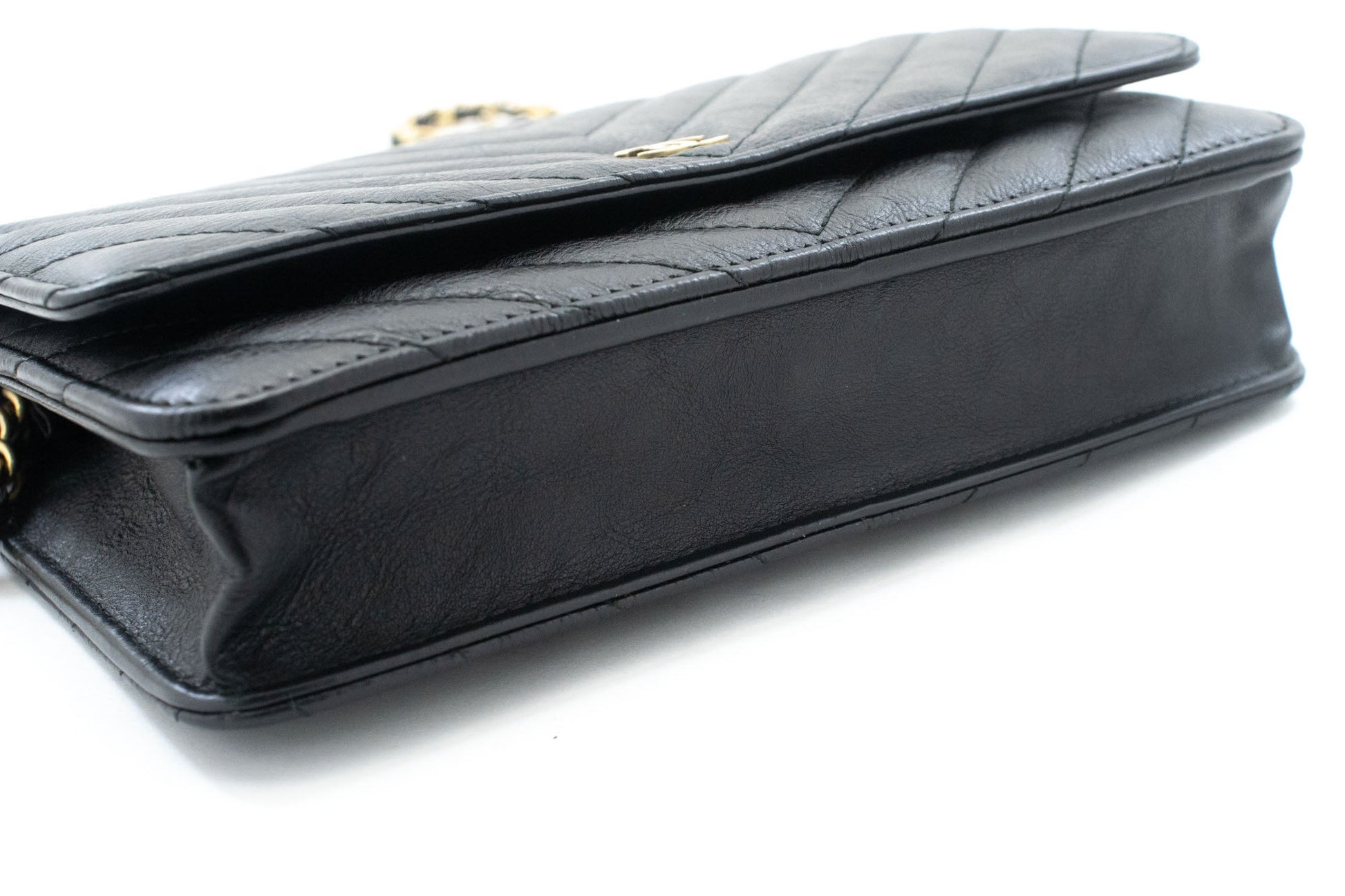 CHANEL V-Stitch kalveskind Wallet On Chain WOC skuldertaske med kæde ab2 hannari-shop