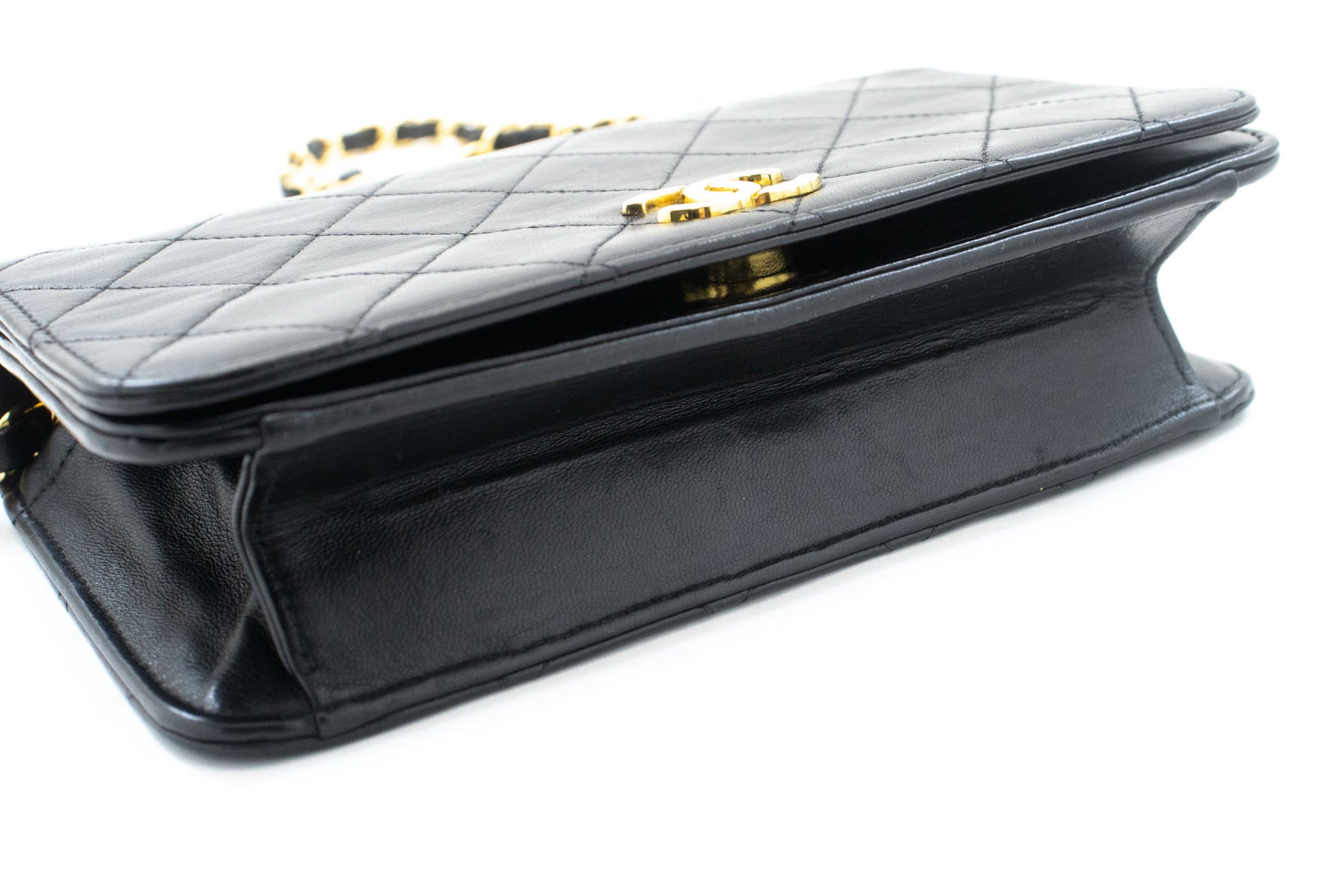 CHANEL Full Flap Small Chain Schoudertas Clutch Zwart Gequilt ab7 hannari-shop