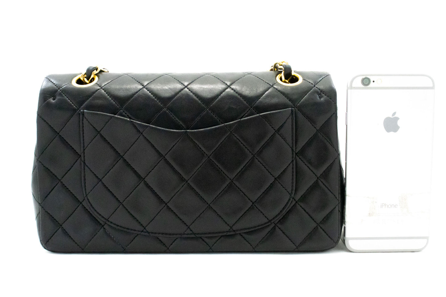 CHANEL Classic Double Flap 9" Chain Schoudertas Zwart Lamsleer ag6 hannari-shop