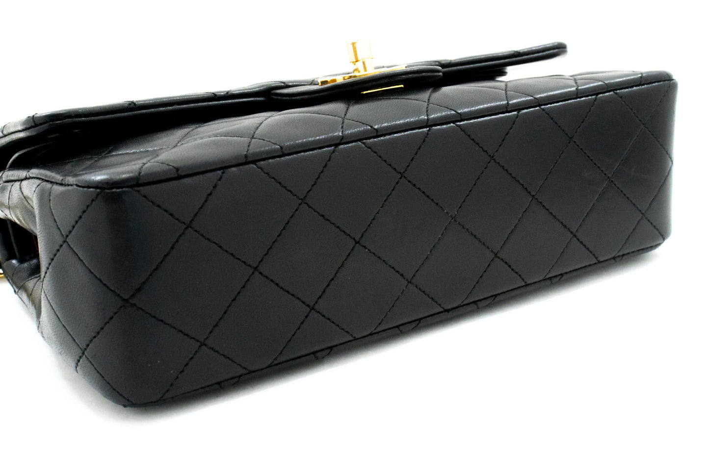 CHANEL Classic Double Flap 9" Chain Schoudertas Zwart Lamsleer ag6 hannari-shop