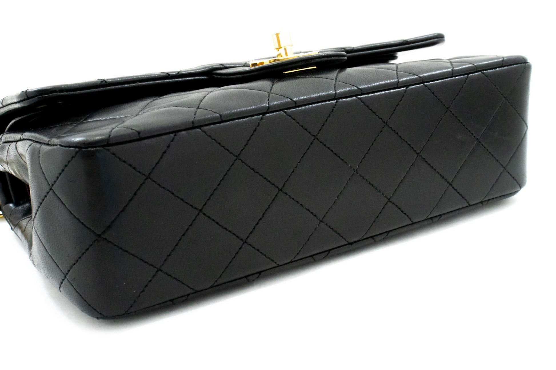 CHANEL Classic Double Flap 9" Chain Schoudertas Zwart Lamsleer ag6 hannari-shop
