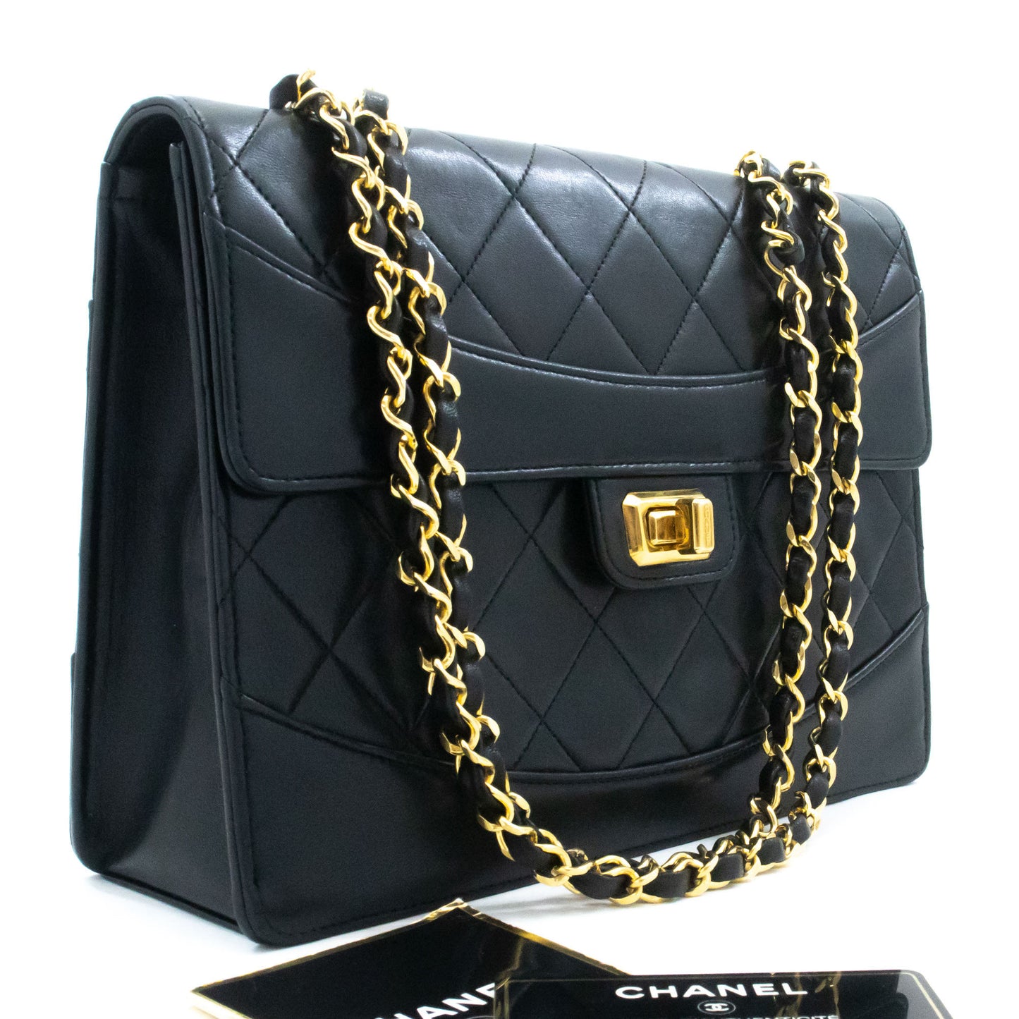 Sac bandoulière CHANEL Vintage Classic Chain à rabat unique en agneau matelassé ag8 hannari-shop