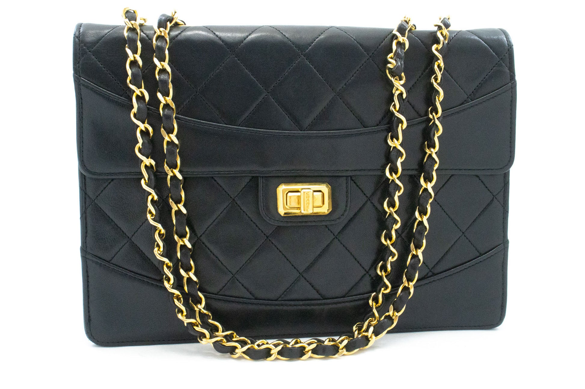 Sac bandoulière CHANEL Vintage Classic Chain à rabat unique en agneau matelassé ag8 hannari-shop