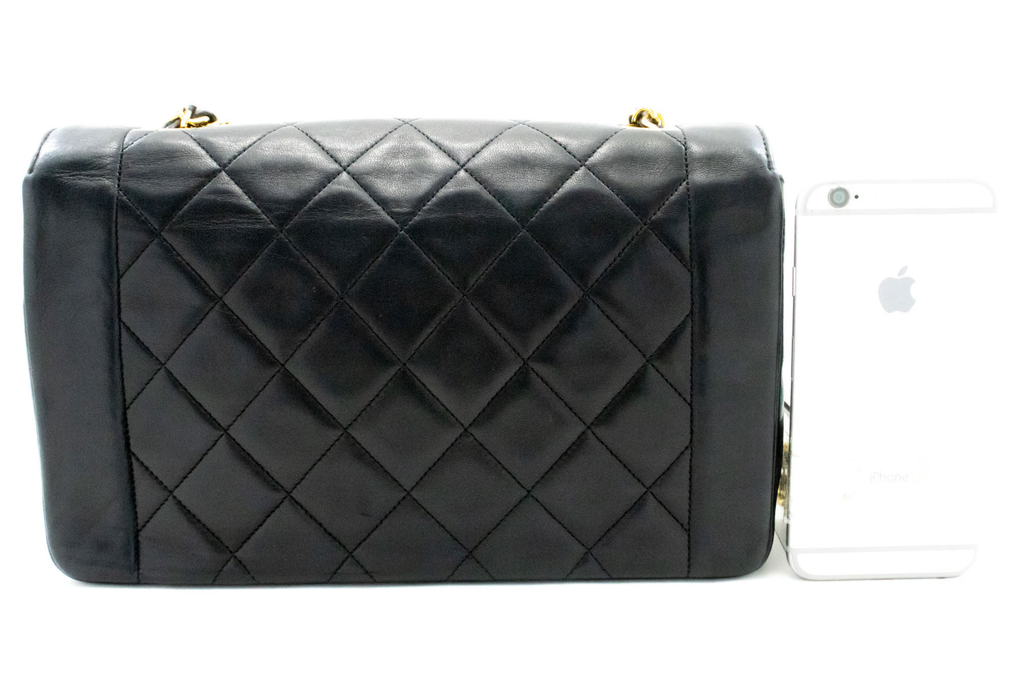 CHANEL Diana Flap Chain Schoudertas Zwart Gequilt Lamsschapenleer Portemonnee ah1 hannari-shop