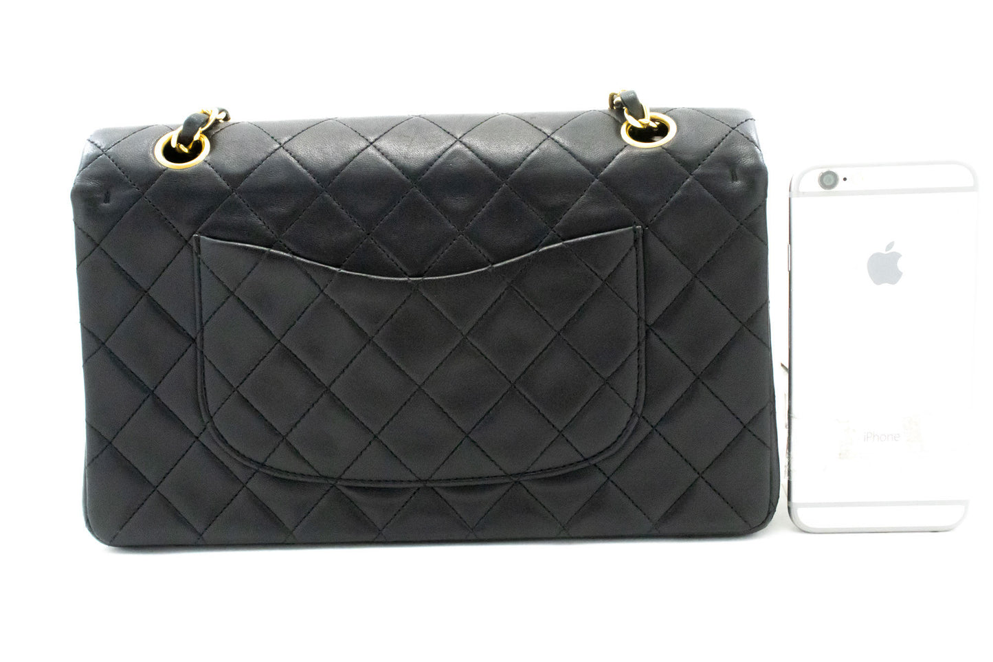 CHANEL Classic Double Flap Borsa a Spalla con Catena 10" in Pelle di Agnello Nera ag5 hannari-shop