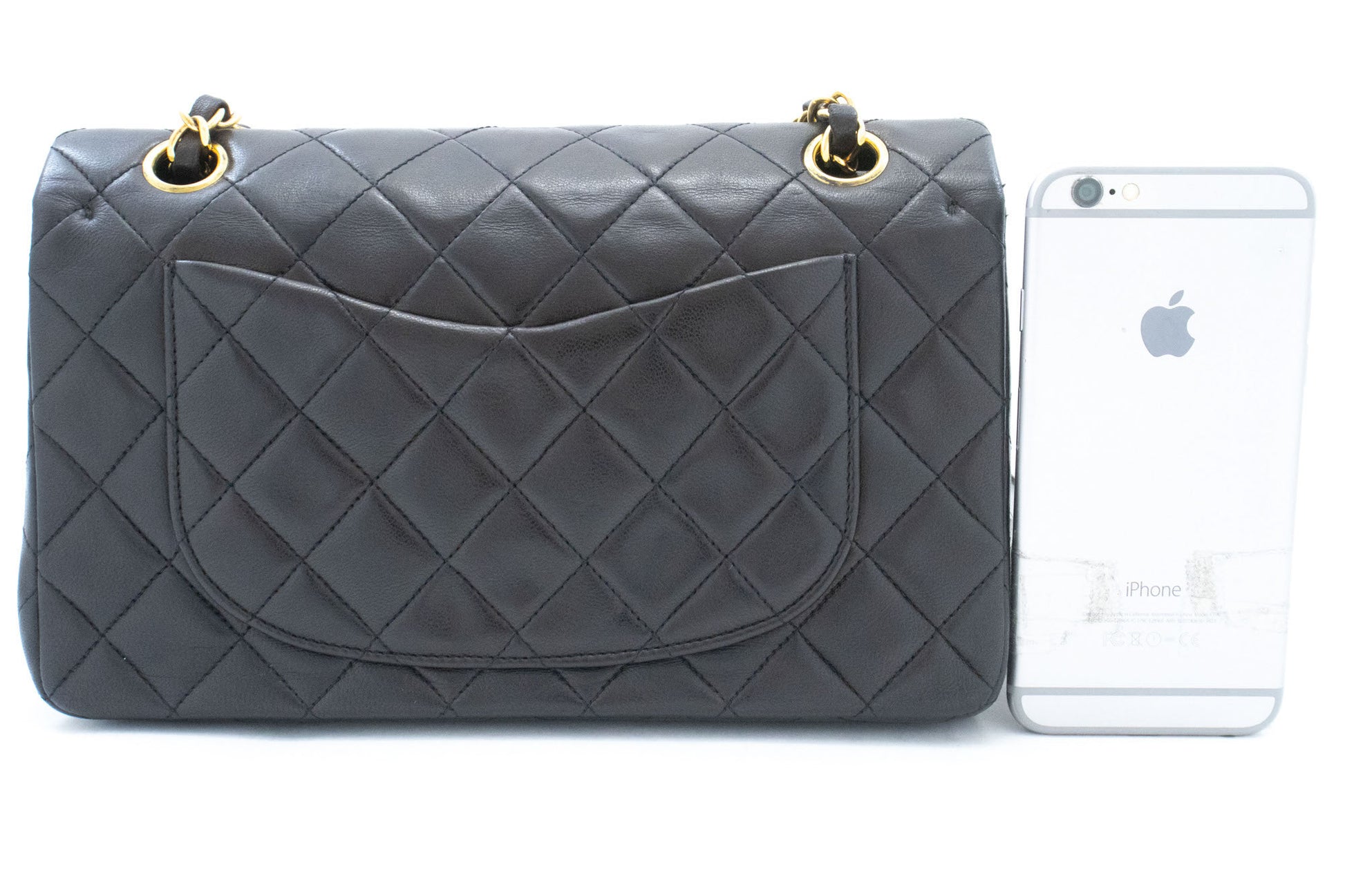 CHANEL Classic Double Flap 9" Chain Skuldertaske Sort Lammeskind ai7 hannari-shop