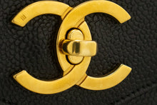 Τσάντα ώμου CHANEL Caviar Μεγάλη Αλυσίδα Μαύρο Δερμάτινο Χρυσό Φερμουάρ m21