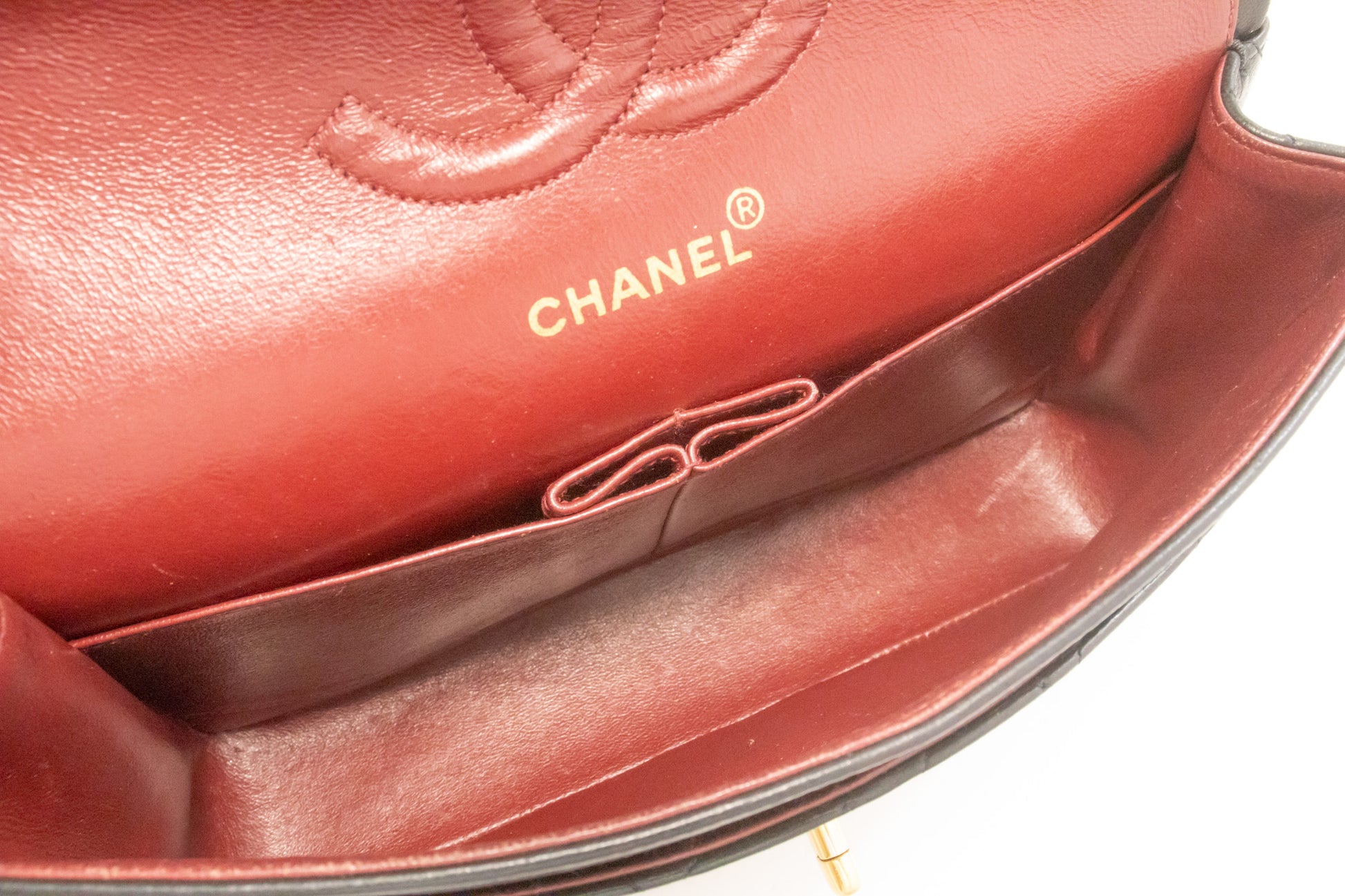 Sac à bandoulière CHANEL Classic Double Flap 10" avec chaîne, cuir d'agneau noir am3 hannari-shop