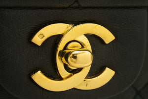 Τσάντα ώμου με αλυσίδα CHANEL Classic Double Flap 9" Μαύρο Lambskin L98