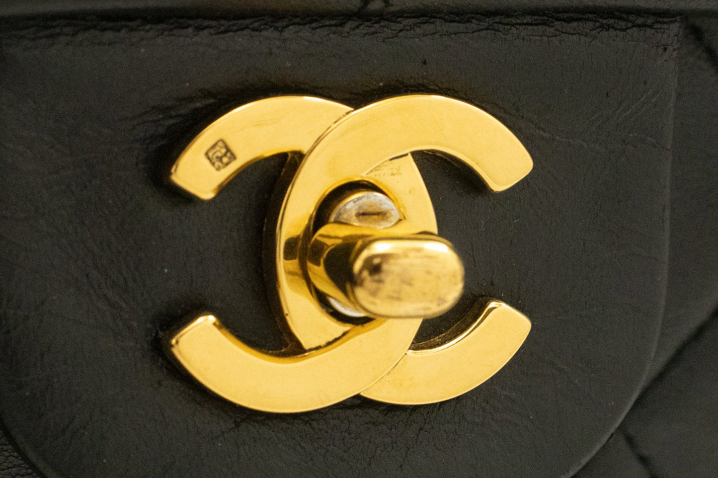 CHANEL Classic Double Flap 10" ketting schoudertas zwart lamsleer ak8 hannari-shop