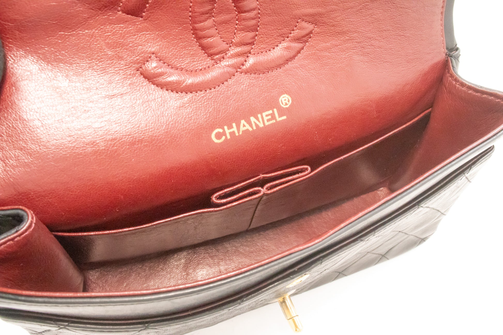CHANEL Classic Double Flap 10" ketting schoudertas zwart lamsleer ak8 hannari-shop