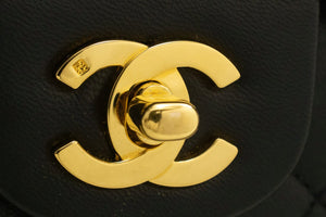 Τσάντα ώμου με αλυσίδα CHANEL Classic Double Flap 10" Μαύρο Lambskin m19