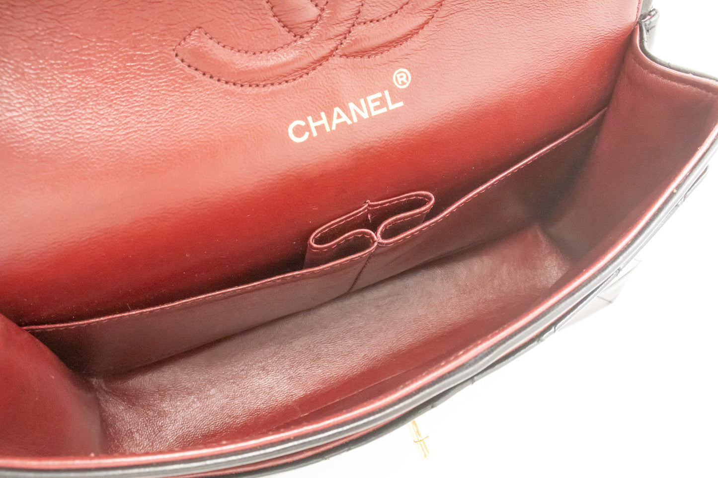 CHANEL Classic Double Flap 10" kæde skuldertaske i sort lammeskind ak9 hannari-shop