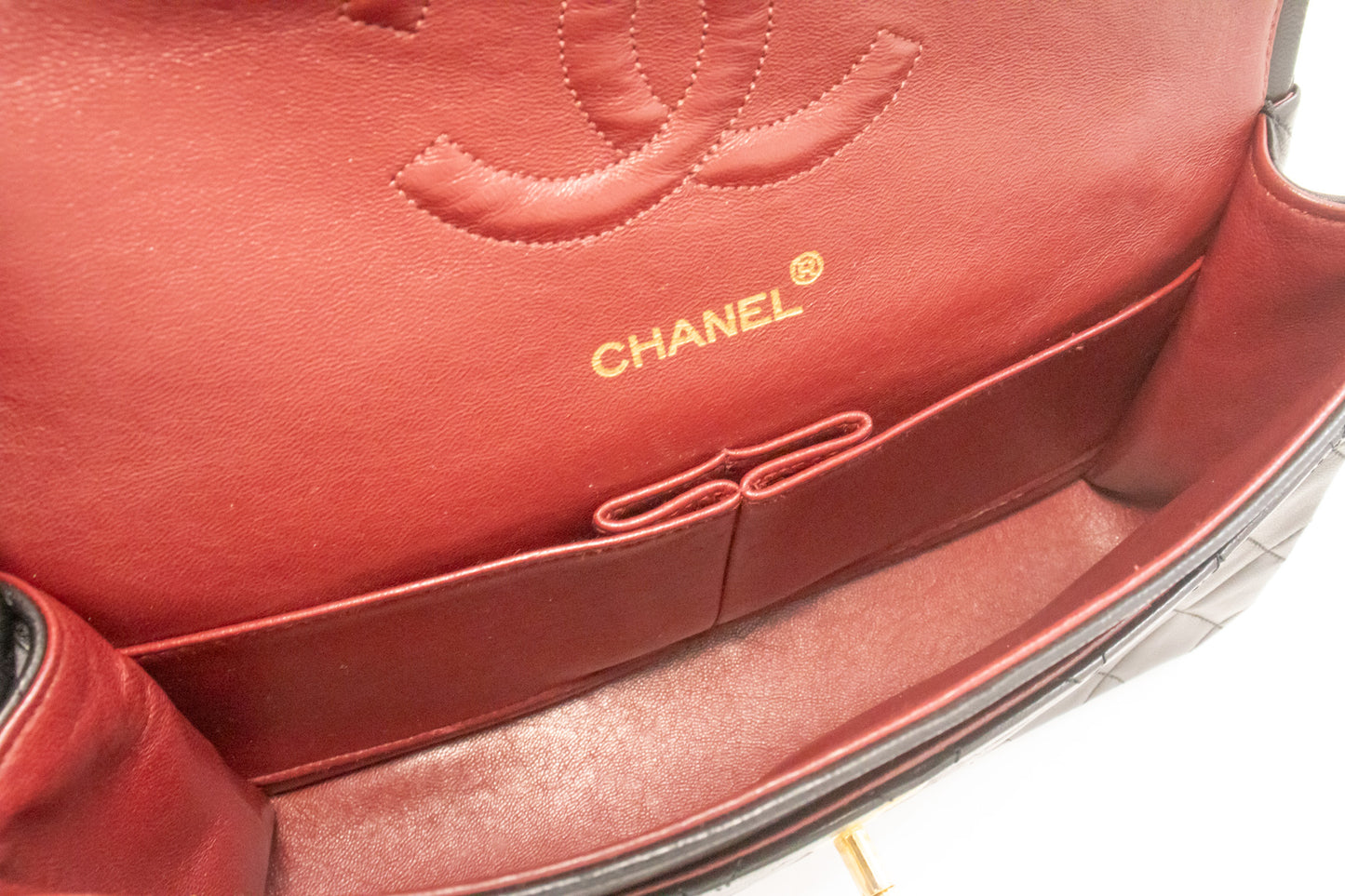 Sac à bandoulière CHANEL Classic Double Flap 10" en chaîne, noir, en agneau, ak7 hannari-shop
