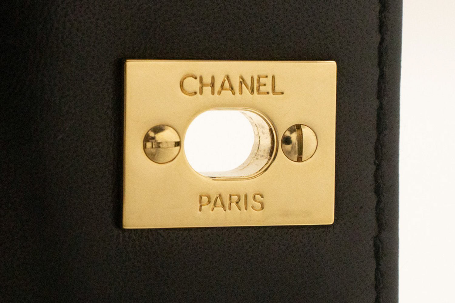 CHANEL Lamskin Handbag Top Handle Small Bag Kelly Black Flap an2 hannari-shop