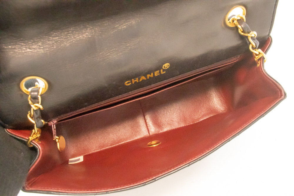CHANEL Diana Flap Chain Shoulder Bag Black Quilted Lambskin am8 hannari-shop