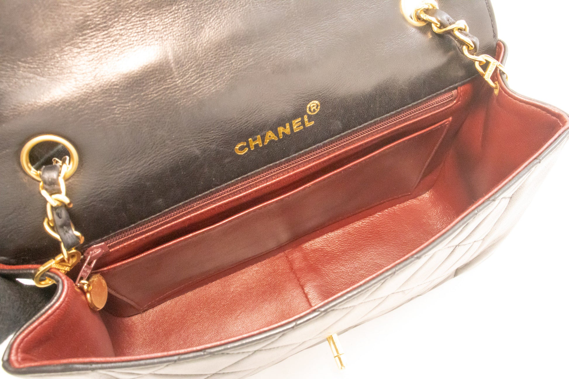 CHANEL Diana Flap Chain Shoulder Bag Black Quilted Lambskin am8 hannari-shop