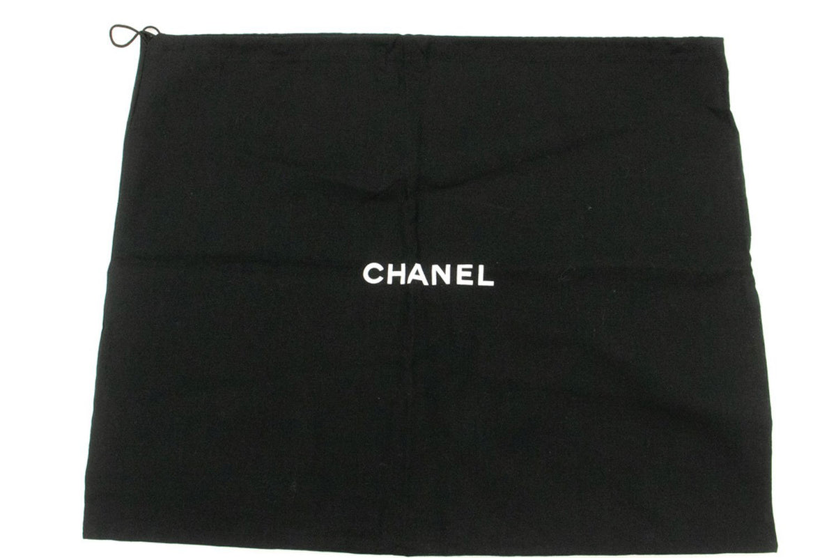 CHANEL Classic Double Flap 10" Chain Shoulder Bag Black Lambskin am9 hannari-shop