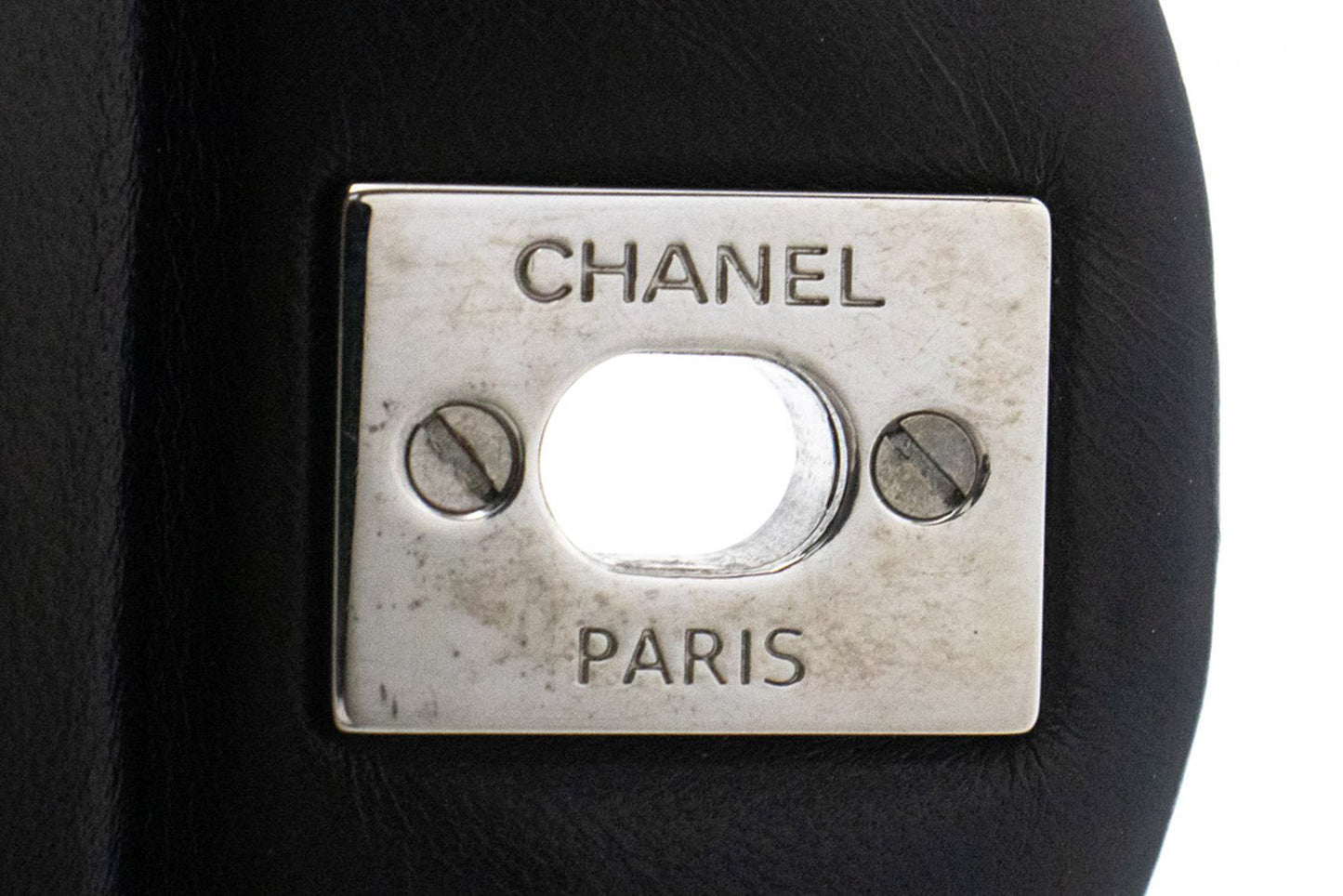 CHANEL Classic Double Flap 10" Chain Shoulder Bag Black Lambskin am5 hannari-shop