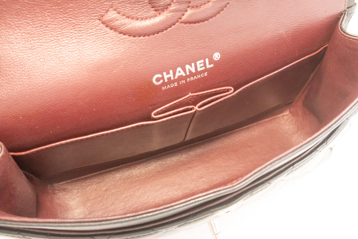 CHANEL Classic Double Flap 10" Chain Shoulder Bag Black Lambskin am5 hannari-shop