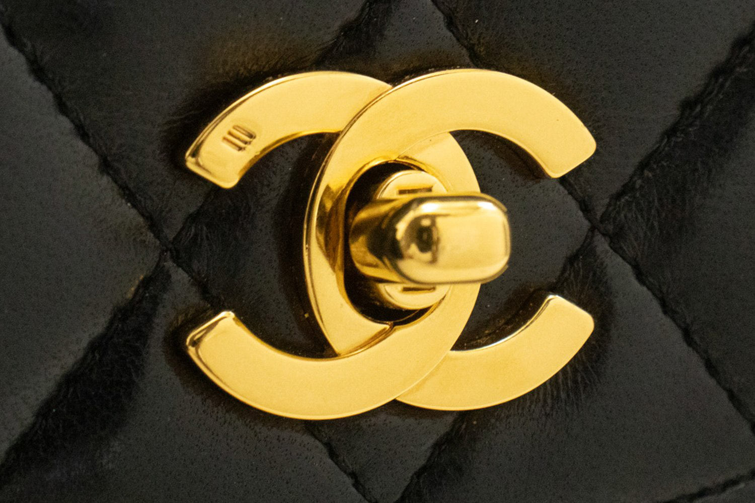 CHANEL Half Moon Chain Shoulder Bag Crossbody Black Quilted Flap am7 hannari-shop