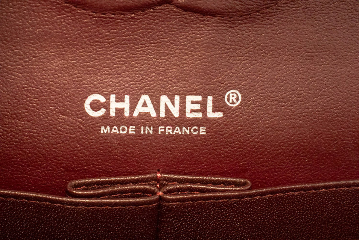 CHANEL Grained Calfskin Double Flap 10" Chain Shoulder Bag Black ao1 hannari-shop