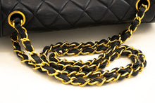 CHANEL NAVY Vintage Chain Shoulder Bag Lambskin Quilted Flap Purse m42