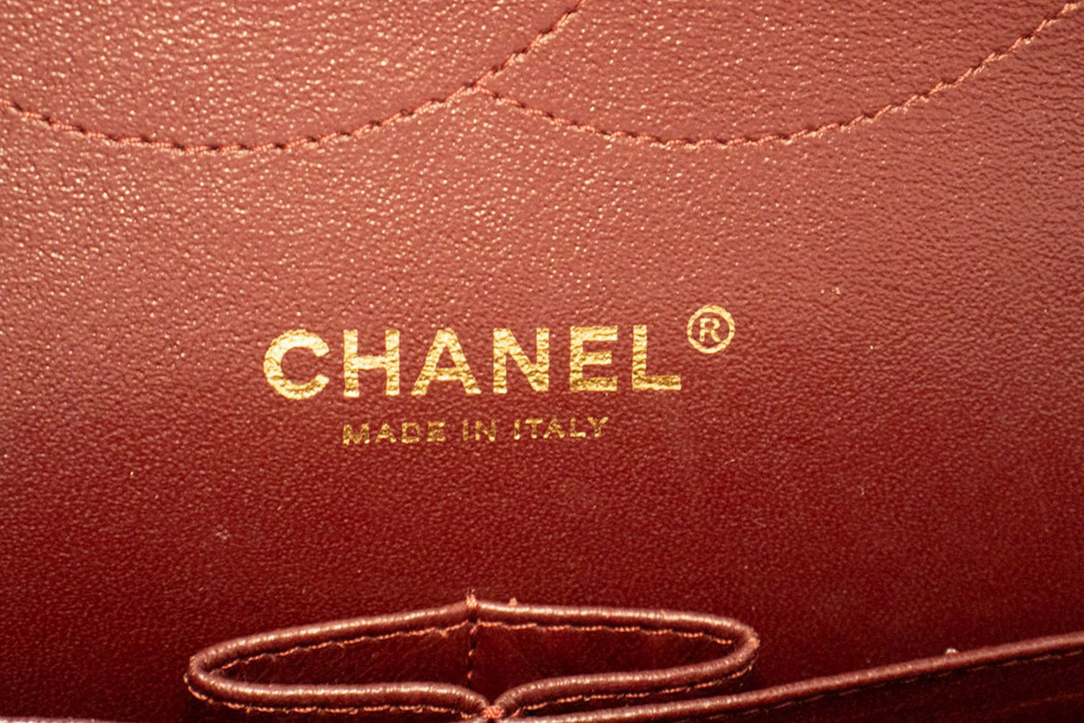 CHANEL 11" Chain Shoulder Bag Double Flap Black Grained Calfskin an5 hannari-shop